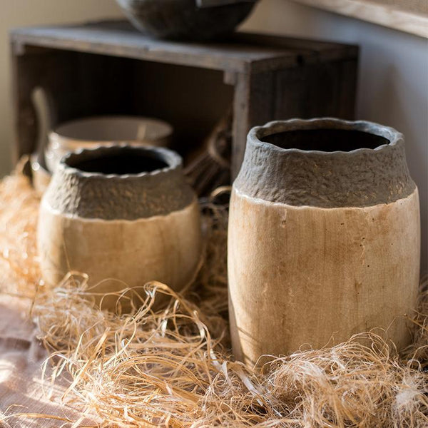 Khaki Pottery Jar