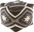Almondbank Handwoven Beige Cotton Pouf