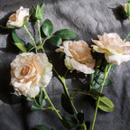 Artificial Faux Real Touch Blooming Rose Stem 25" Tall Silk