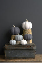 Small Felted Pumpkin in Grey Tones Fall Decor