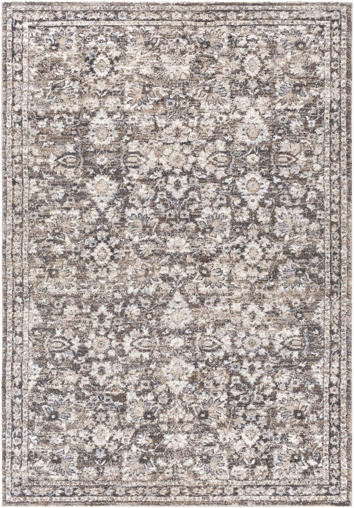 Talihina Brown Luxe Damask Rug