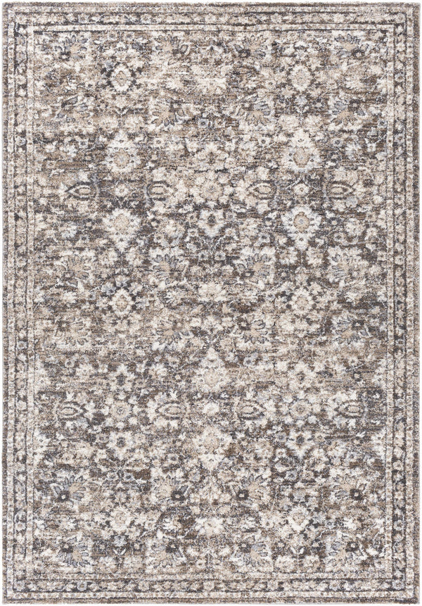 Talihina Brown Luxe Damask Rug