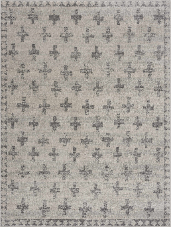 Tigris Swiss Cross Ivory&Gray Area Rug - Clearance