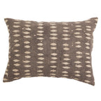 Vina Linen Block Print Throw Pillow Cover, Sand