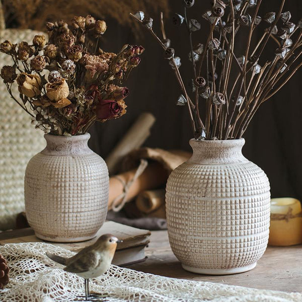 Textured Porcelain Jar Vase